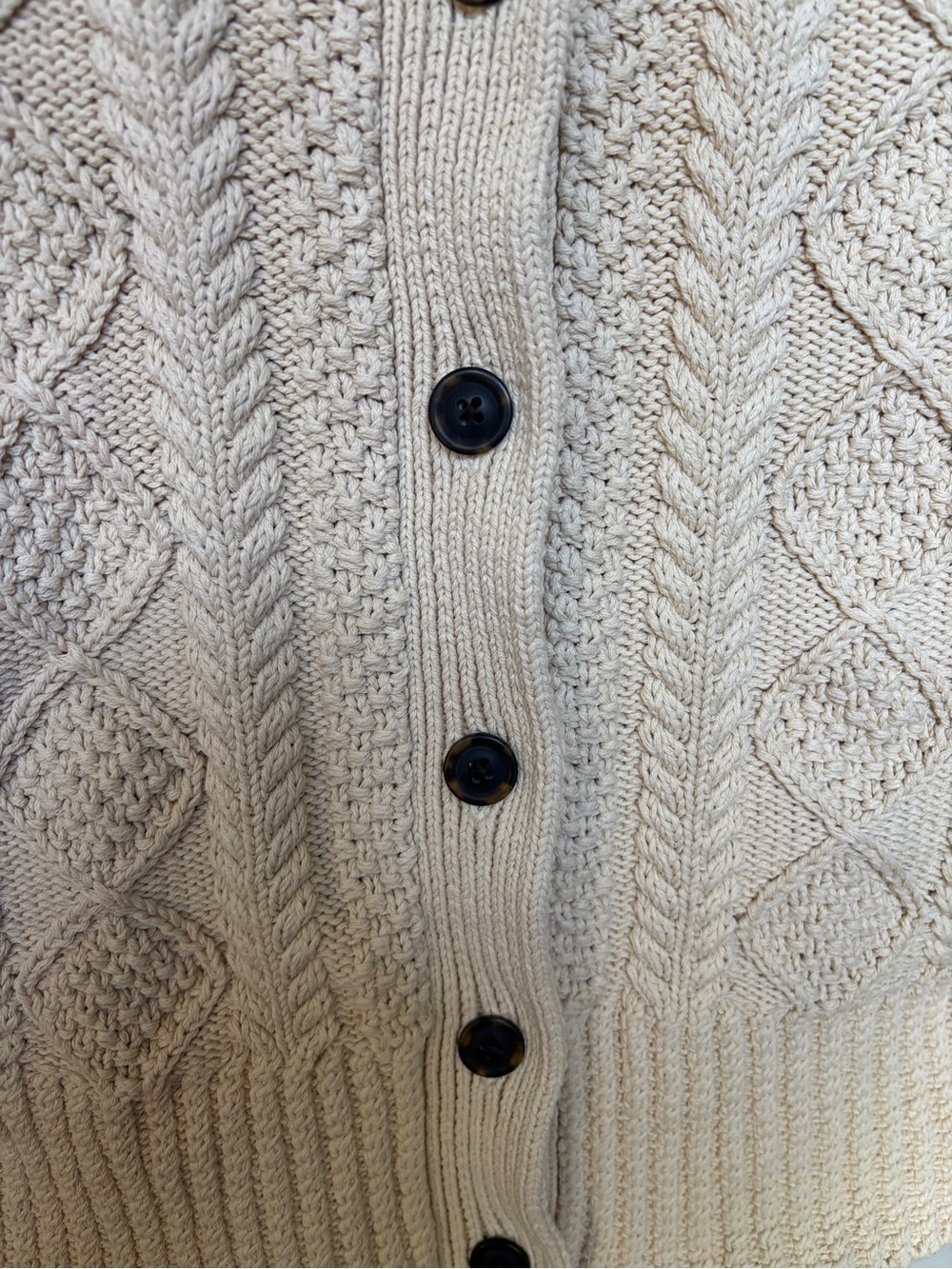 LL Bean Signature Cardigan Small Cable Knit Fisherman - Picture 5 of 11
